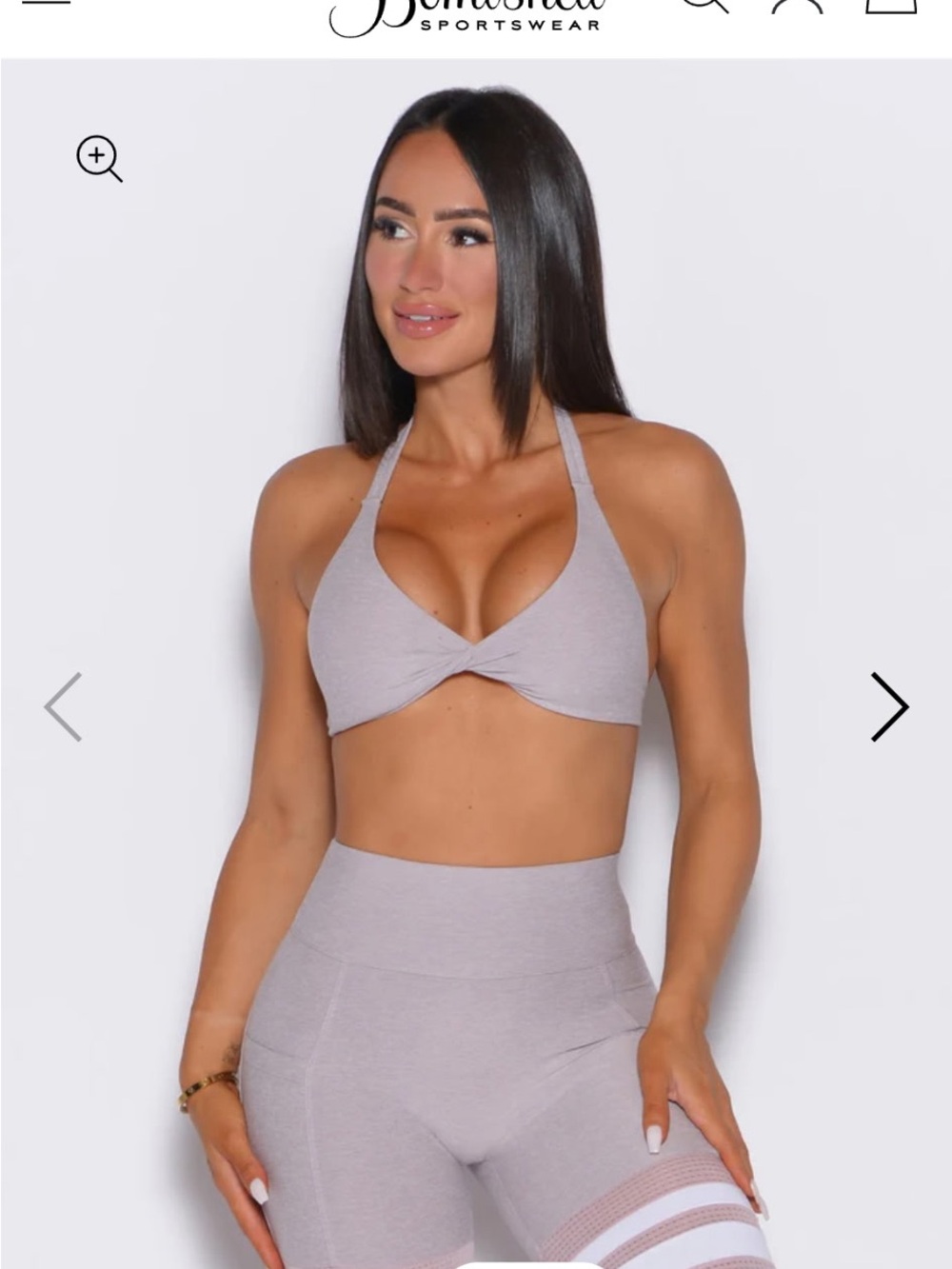 Bombshell Sportswear Lavender Twist Halter Sports Bra
